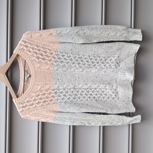 Banana Republic Factory Cable Knit Wool Blend Side Zip Sweater Fisherman Y2K